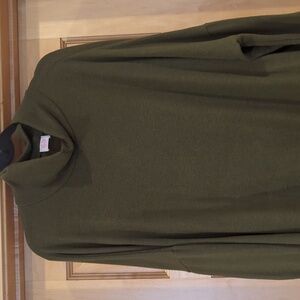 Wanna B hunter green asymmetrical sweater